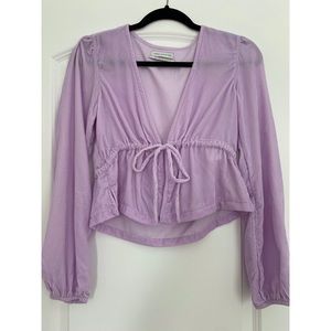 Urban Outfitters | Cropped Velvet Tie Top